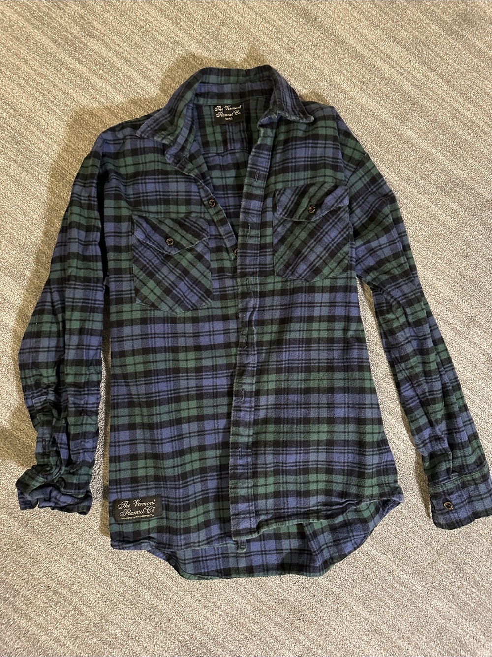 Men's Plaid Button-Down Shirt — Blue & Green